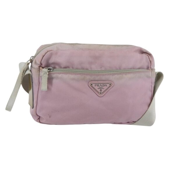 PRADA Shoulder Bag Nylon Pink Silver Auth - Picture 2 of 16